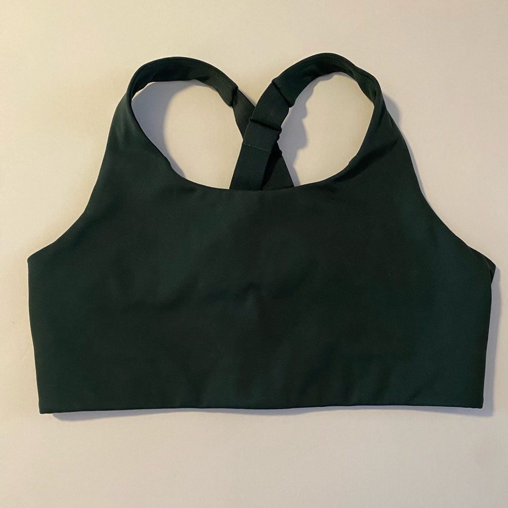 Girlfriend Collection Simone High Compression Sports Bra in Moss Size Large